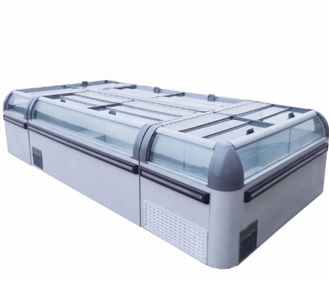 Restaurants Sliding Door Horizontal Island Display Freezer